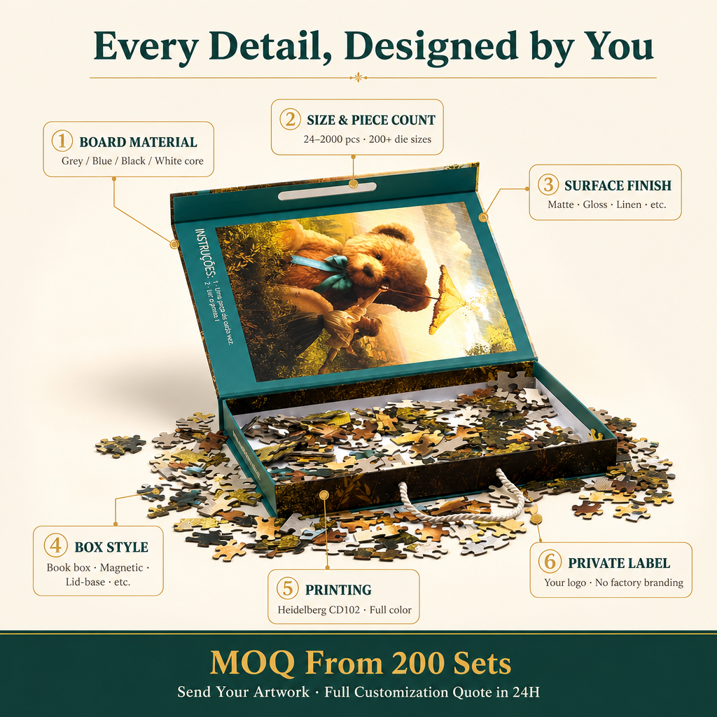 Goldfolien-Puzzle 1000 Teile in Buchbox 3
