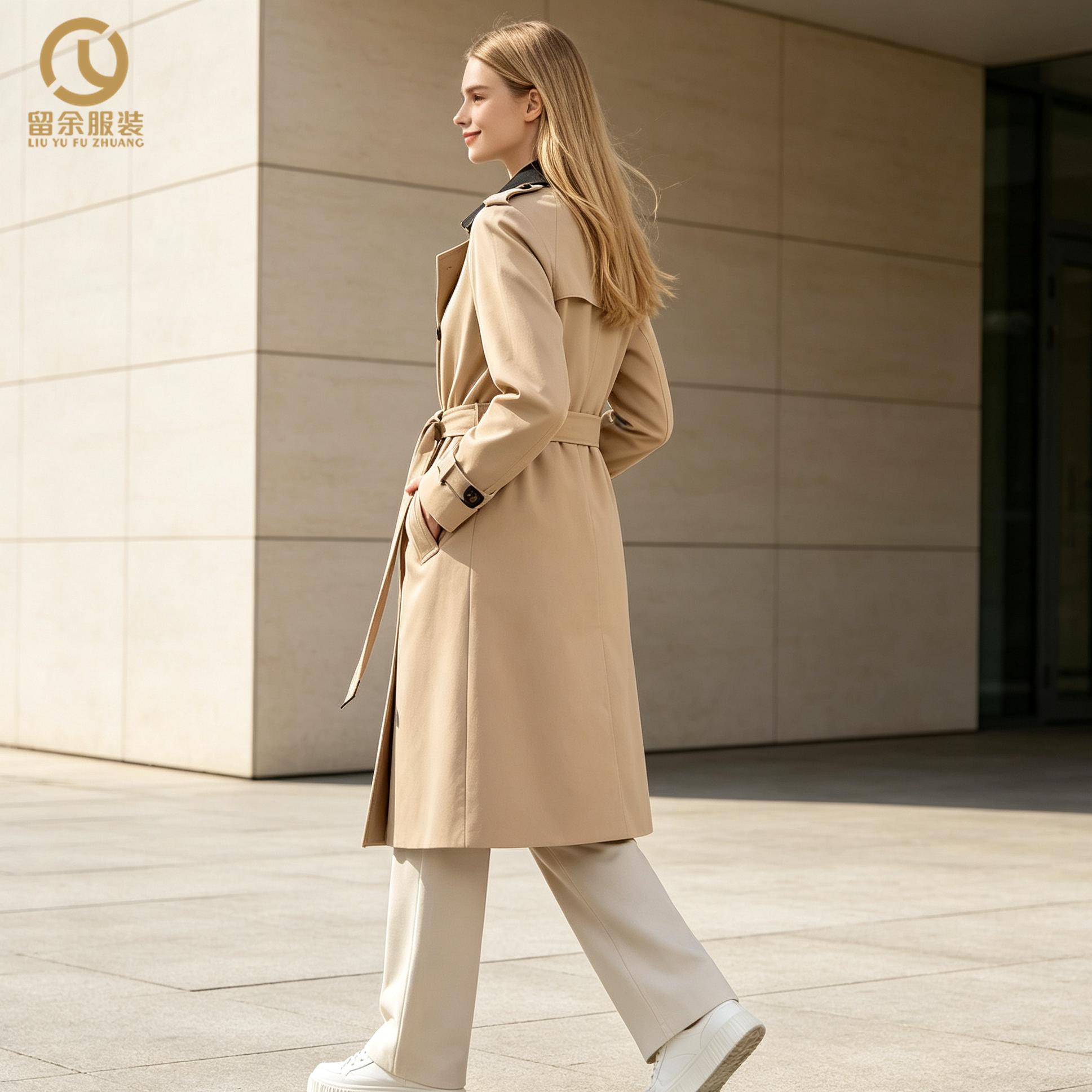Damen Büro Wintermantel Trenchcoat Formell 2