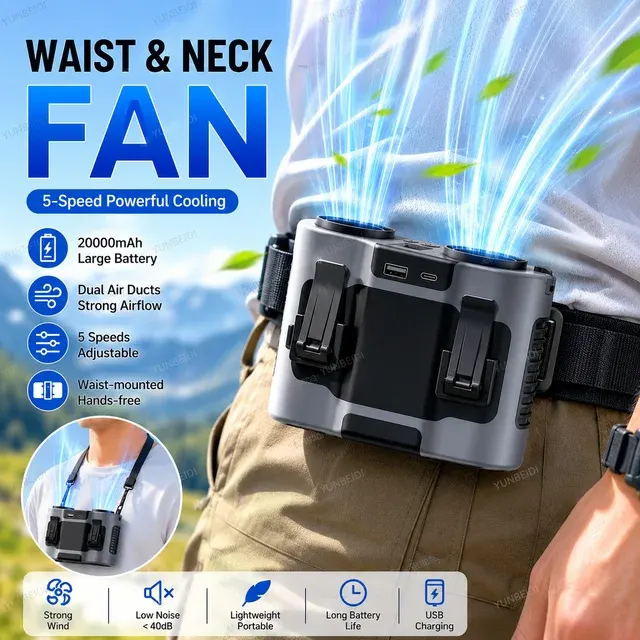 Taillenclip-Ventilator mit LED-Taschenlampe 3