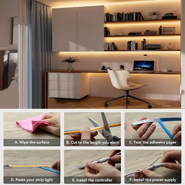 COB-LED-Streifen mit Touch-Dimmer, USB 5V 3