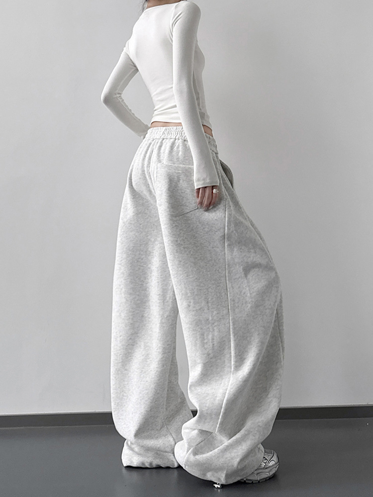Damen Weite Hose mit Knopfleiste Lässig 3