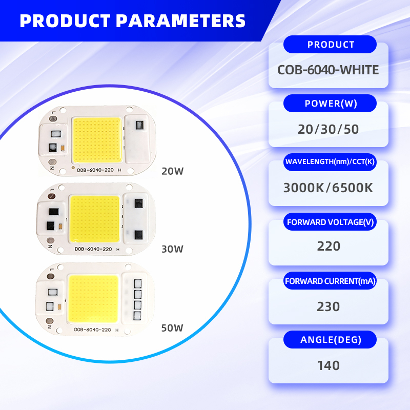 50W Vollspektrum LED-Chip Pflanzenlicht 220V 2