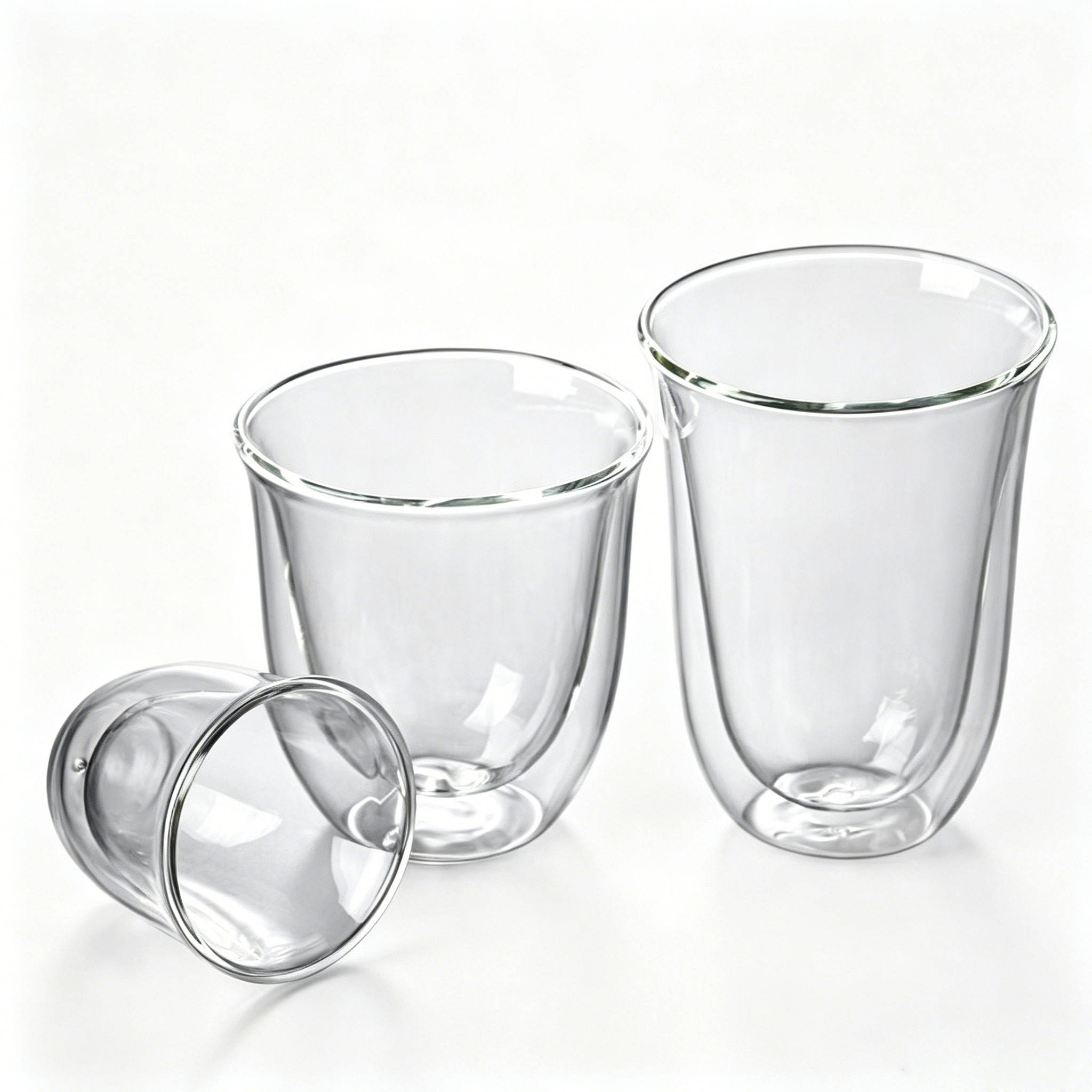 Doppelwandige Glas-Kaffeetasse, spülmaschinenfest, 240ml 4