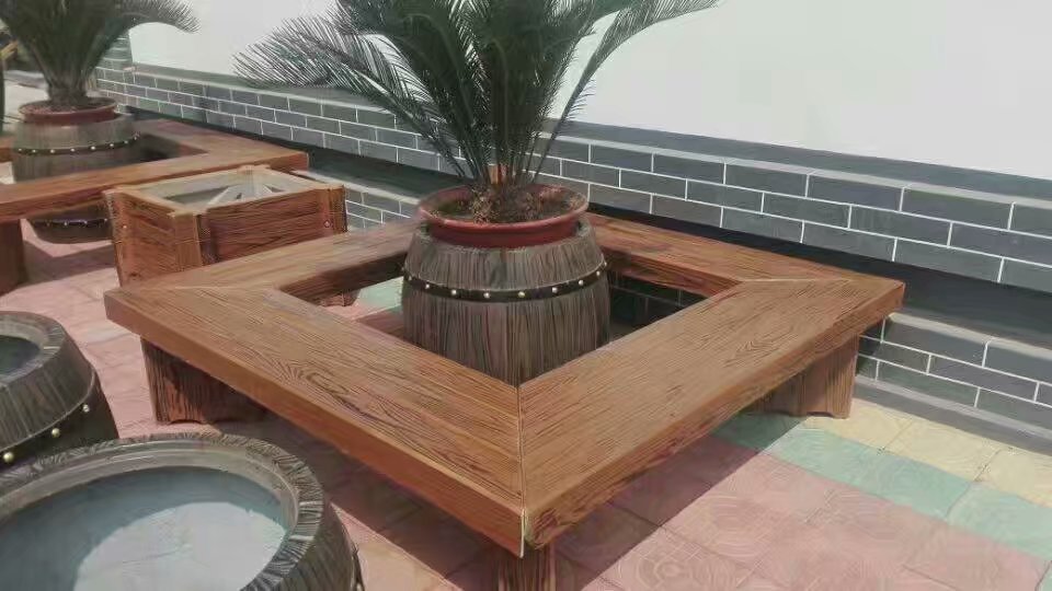 Beton-Gartenbaum-Bankform aus Kunststoff 2