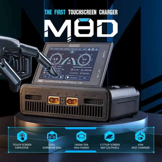 Smart-Ladegerät mit Touchscreen 2-Kanal 30A 3