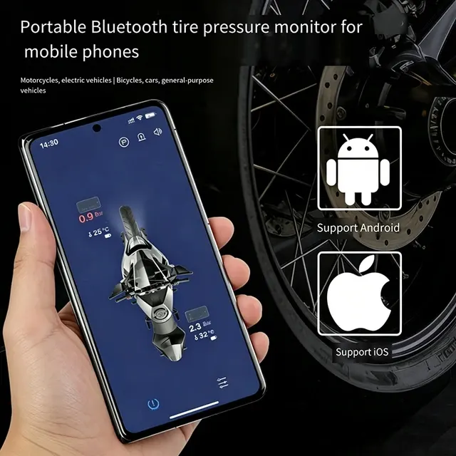 Motorrad-Reifendruck-Set mit 2 Bluetooth-Sensoren 2