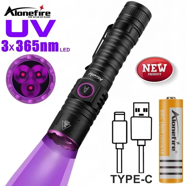 Hochleistungs-UV-Taschenlampe 15 W mit USB-Akku 2