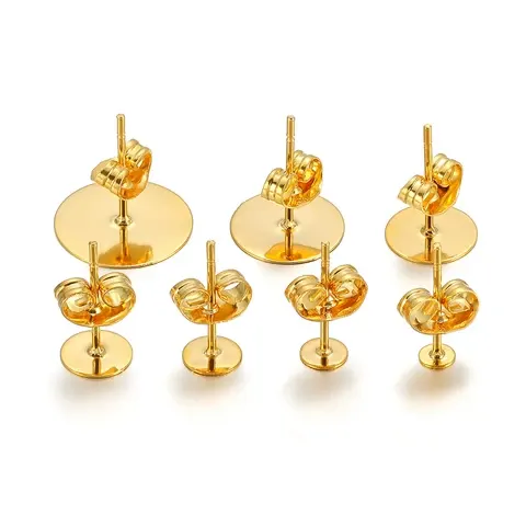 Edelstahl-Ohrstecker-Rohlinge in Goldfarbe
