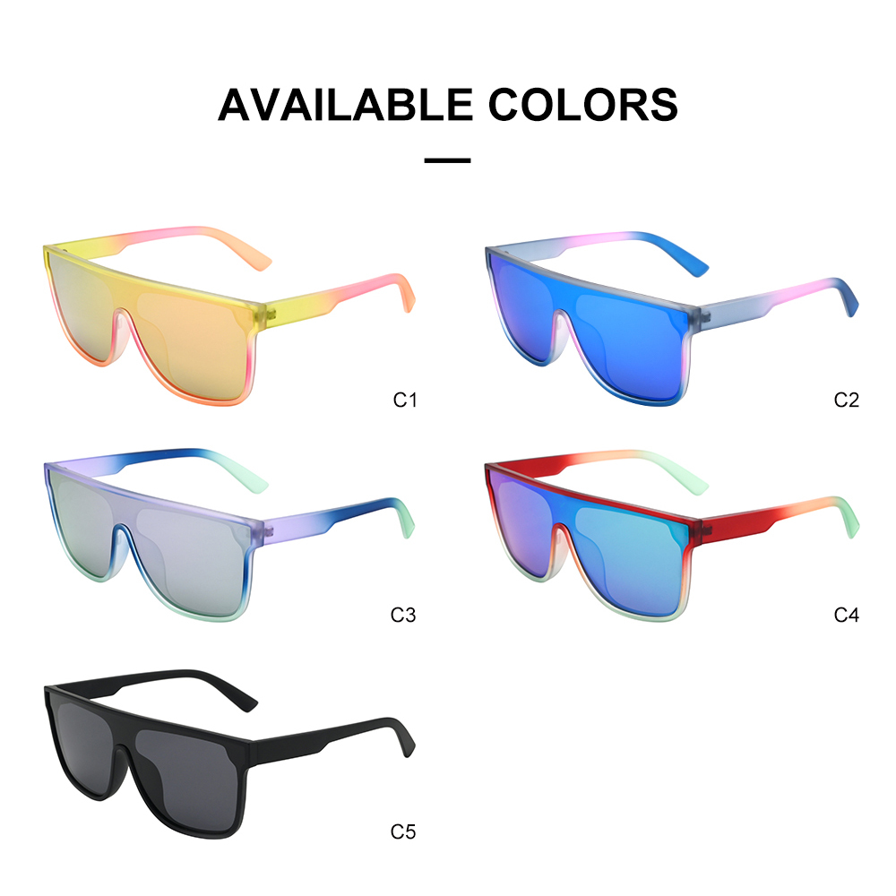 Quadratische Sonnenbrille mit Regenbogen-Rahmen 3
