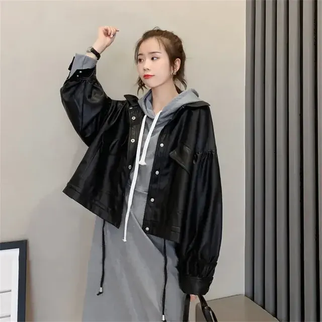 Oversize-Kunstlederjacke 4