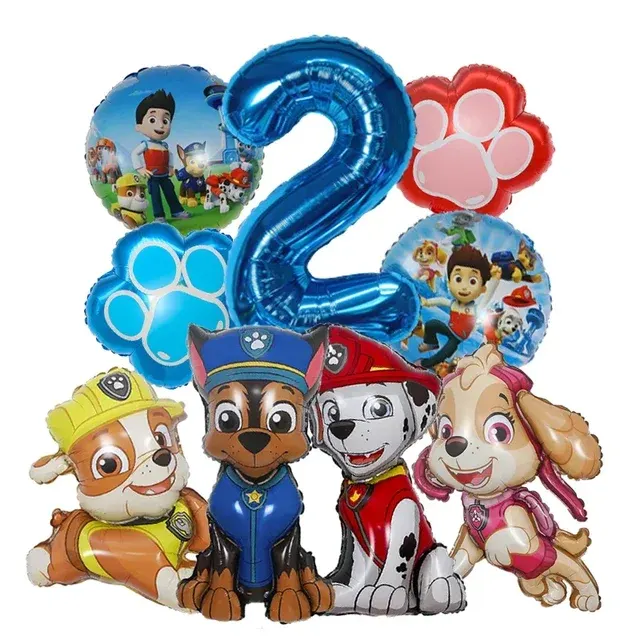 9-teiliges Folienballon-Set mit Zahlen 4