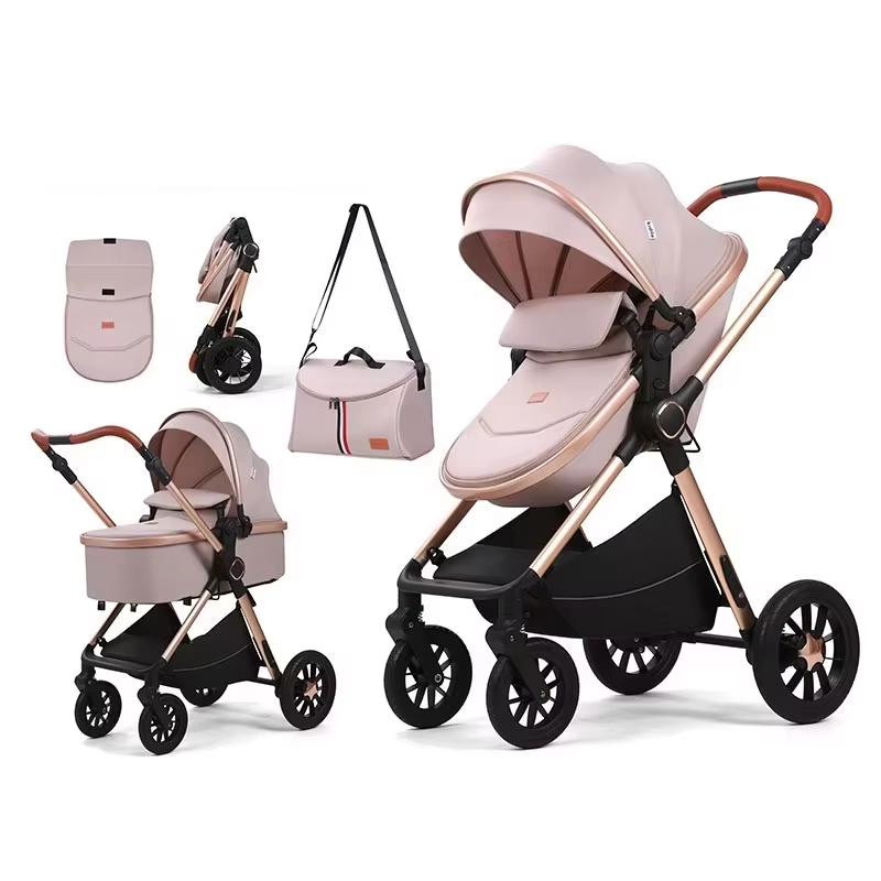 Faltbarer 3-in-1 Kinderwagen mit Großem Stauraumkorb