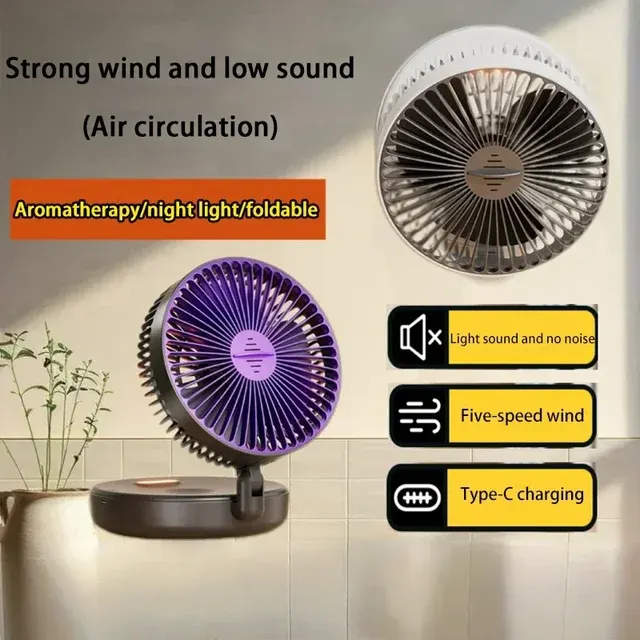 Faltbarer Wandventilator mit Nachtlicht 4
