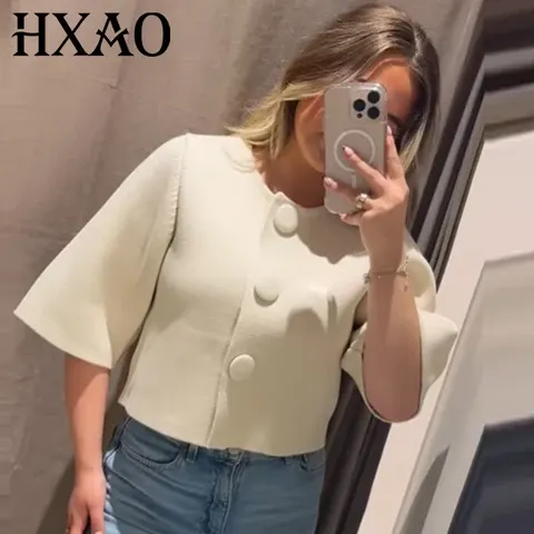 Cropped Strickjacke
