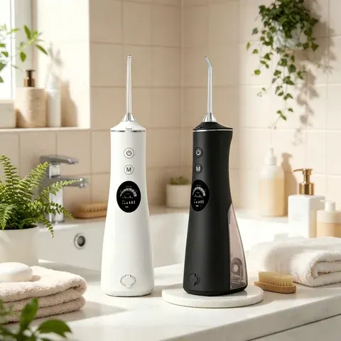 Wiederaufladbare Munddusche mit LCD-Display, 260 ml