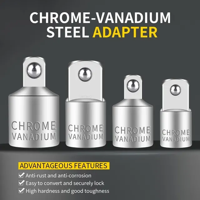 Chrom-Vanadium Ratschen-Adapter-Set 1/4 bis 1/2 3
