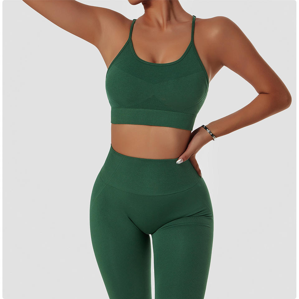 Damen Nahtloses Sportset Leggings und BH 3