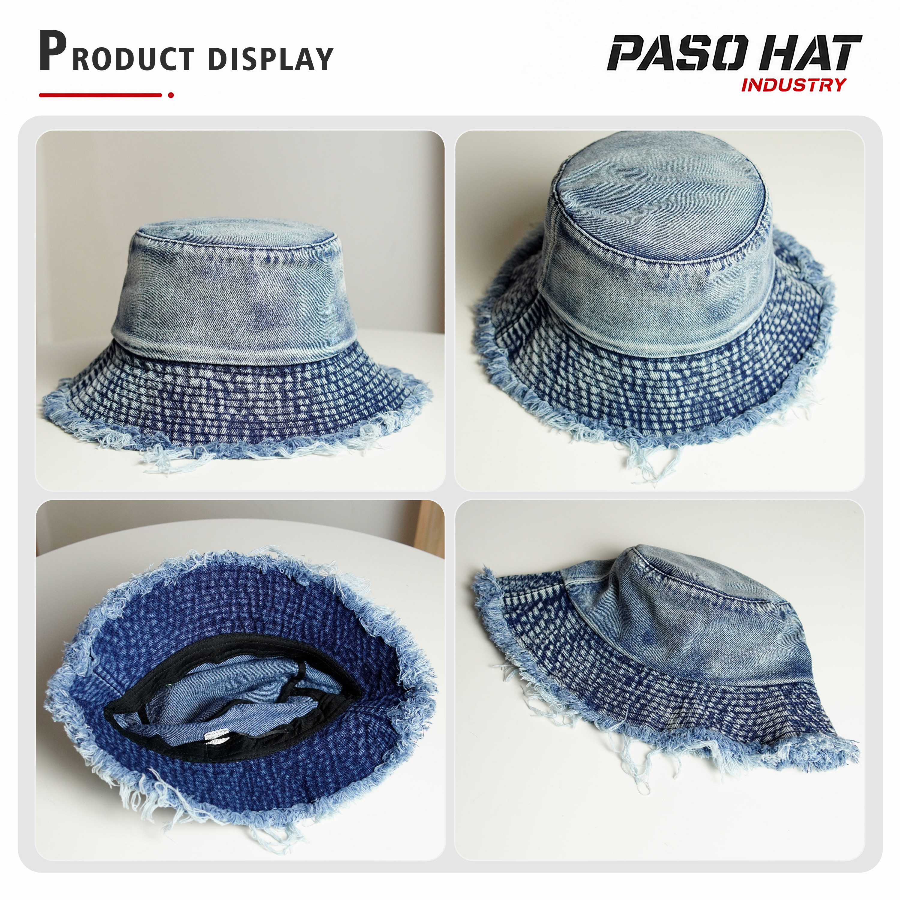 Distressed-Denim-Fischerhut aus Baumwolle 2