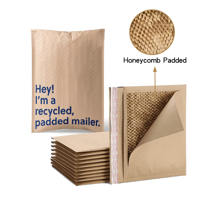 Kompostierbare Kraftpapier-Versandtaschen mit Wabenpolster