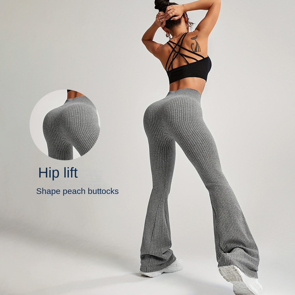 Bauchformende Damen-Yogahose mit Struktur 2