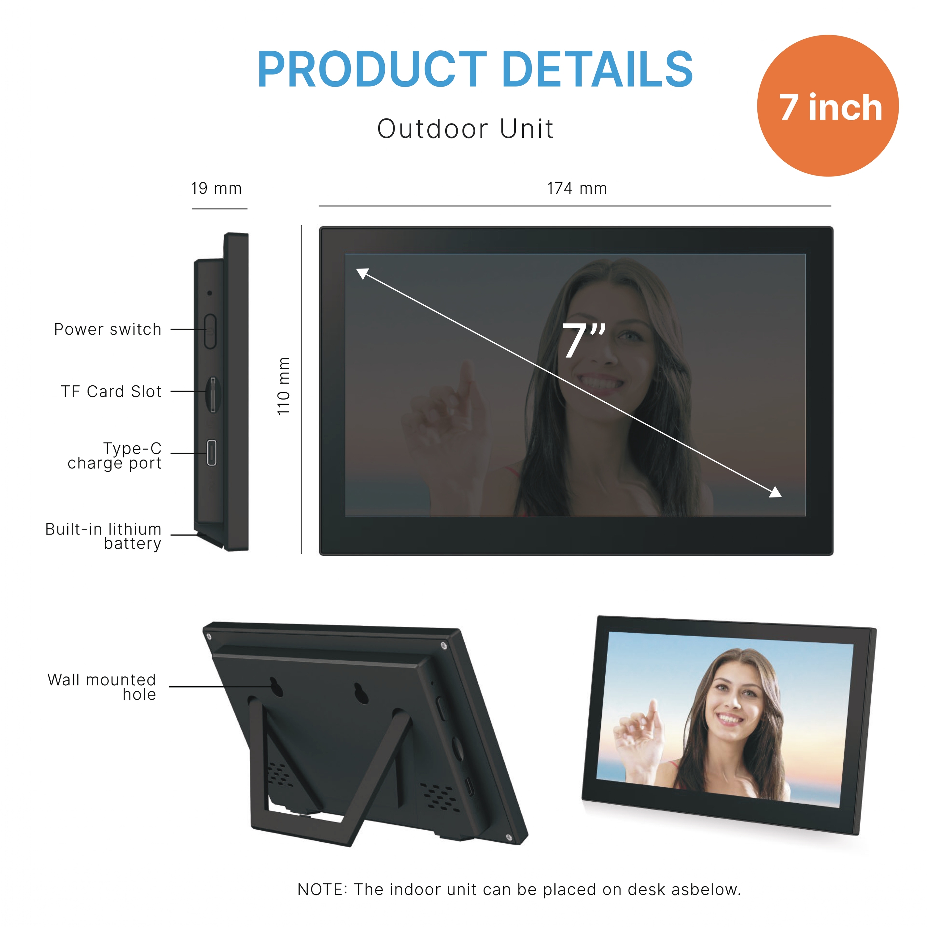 WLAN-Türklingel mit Videokamera und Touchscreen 3