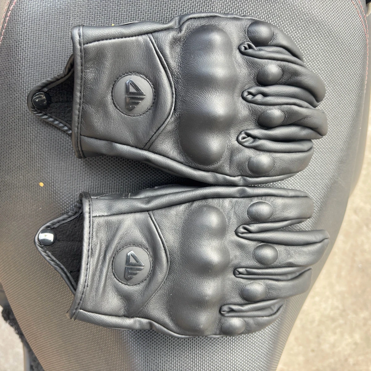 Perforierte Retro-Motorradhandschuhe aus Leder 4