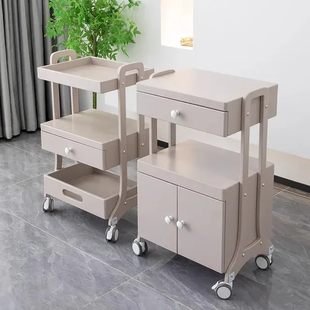 Weißer Luxus Salonwagen mit Schubladen 2