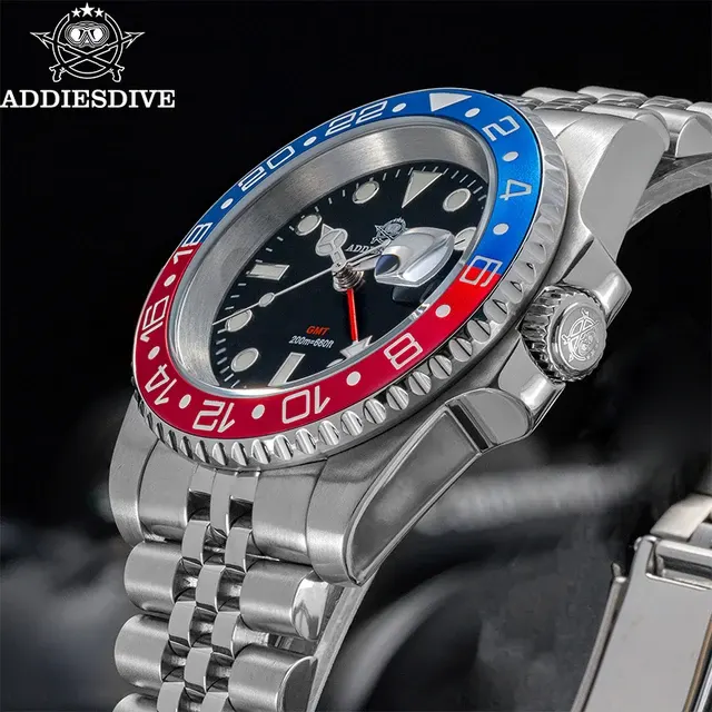Herren-GMT-Quarzuhr aus 316L-Edelstahl, 20 bar 3