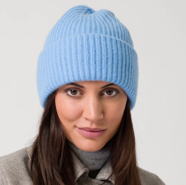 Merino-Kaschmir Strickmütze Rippstrick Damen 2