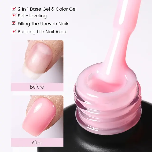 Milky Pink Gel-Nagellack mit Glitzer, 15 ml 4