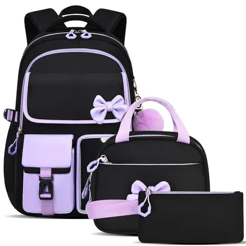 Lila Schulrucksack-Set