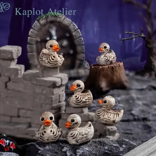 Gothic-Schädel-Enten aus Harz, 20er-Pack 4