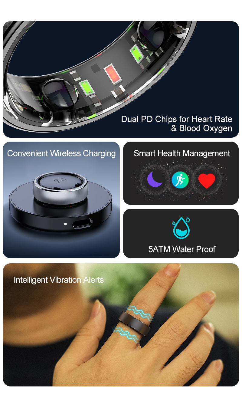 Titan-Smart-Ring mit Gesundheitstracker, 5ATM 2