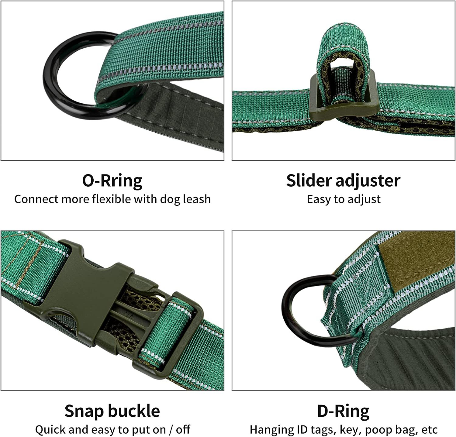 Gepolsterte Nylon-Hundegeschirr ohne Zug 4
