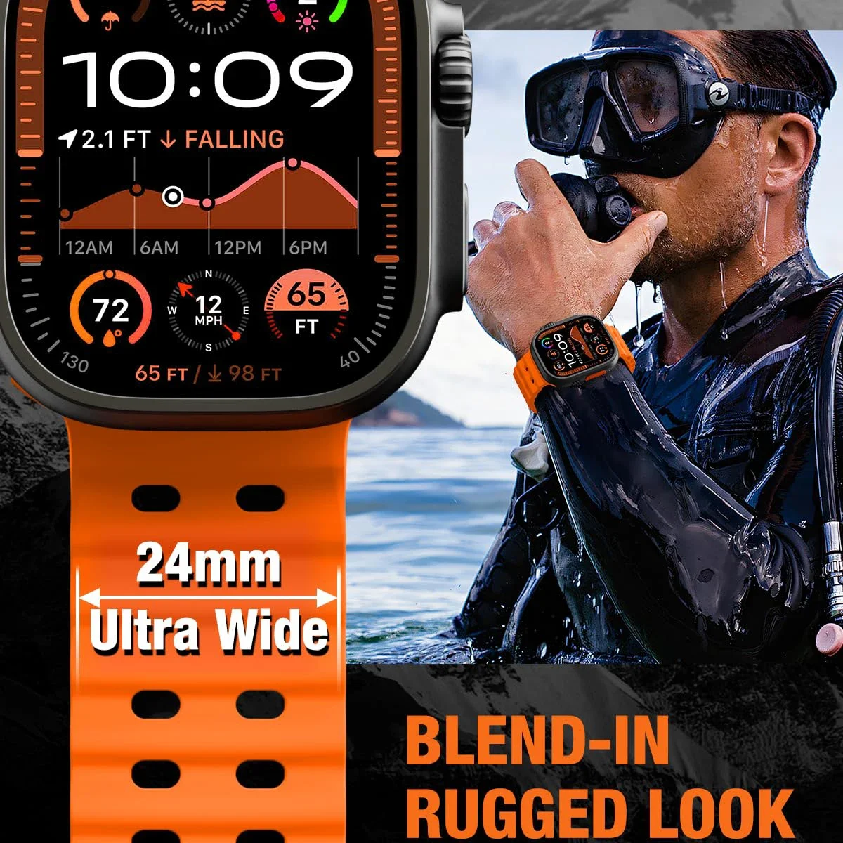 Ocean-Sportarmband für Apple Watch, Handgelenksband 3