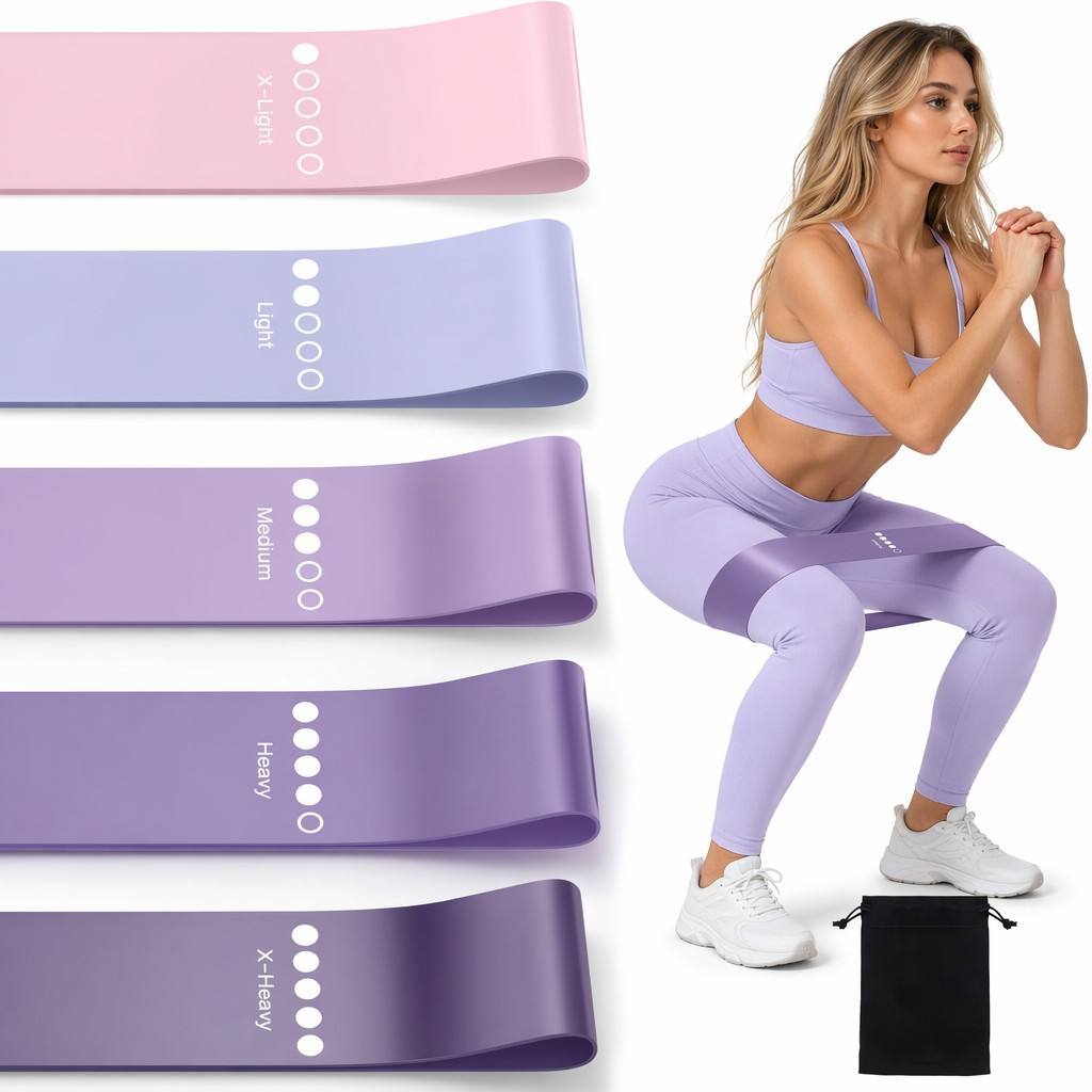 Elastische Hüft Minibänder Set 5 Stufen 3