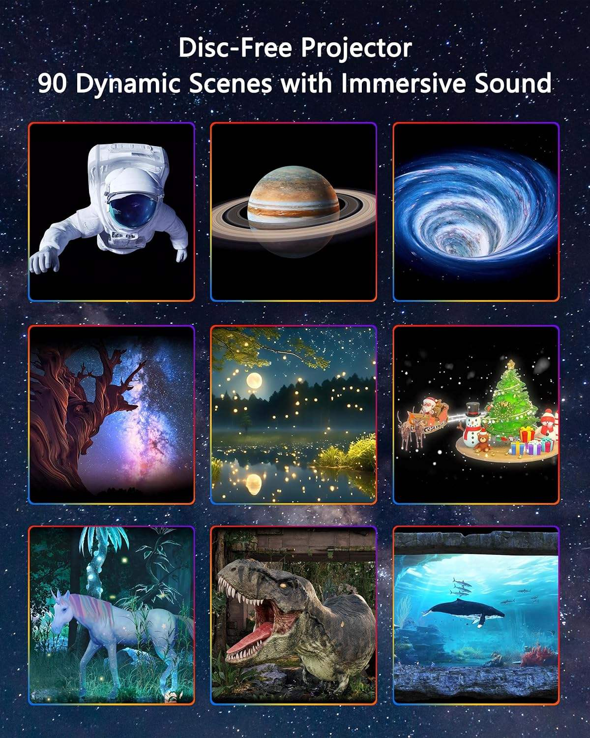 3D Galaxy Projektor mit 90 Szenen