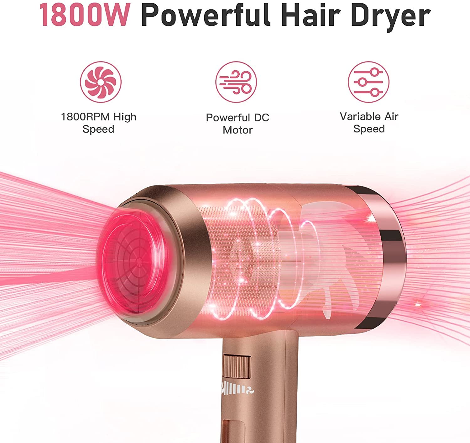 Leichter Föhn mit DC-Motor und Diffusor 2