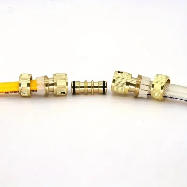 Bidirektionaler Messing-Schlauchverbinder mit Universalgewinde 2