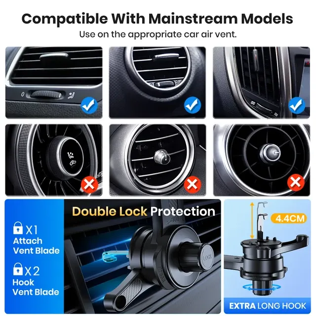 Metallhaken-Autohalterung für Lüftungsschlitze 3