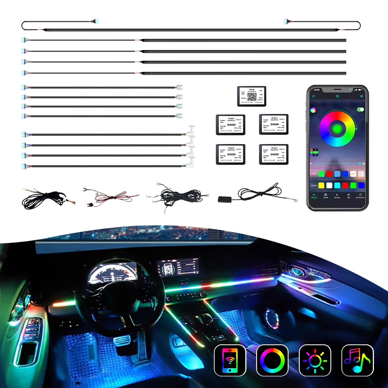 18-in-1 RGB LED-Streifen für Autoinnenraum