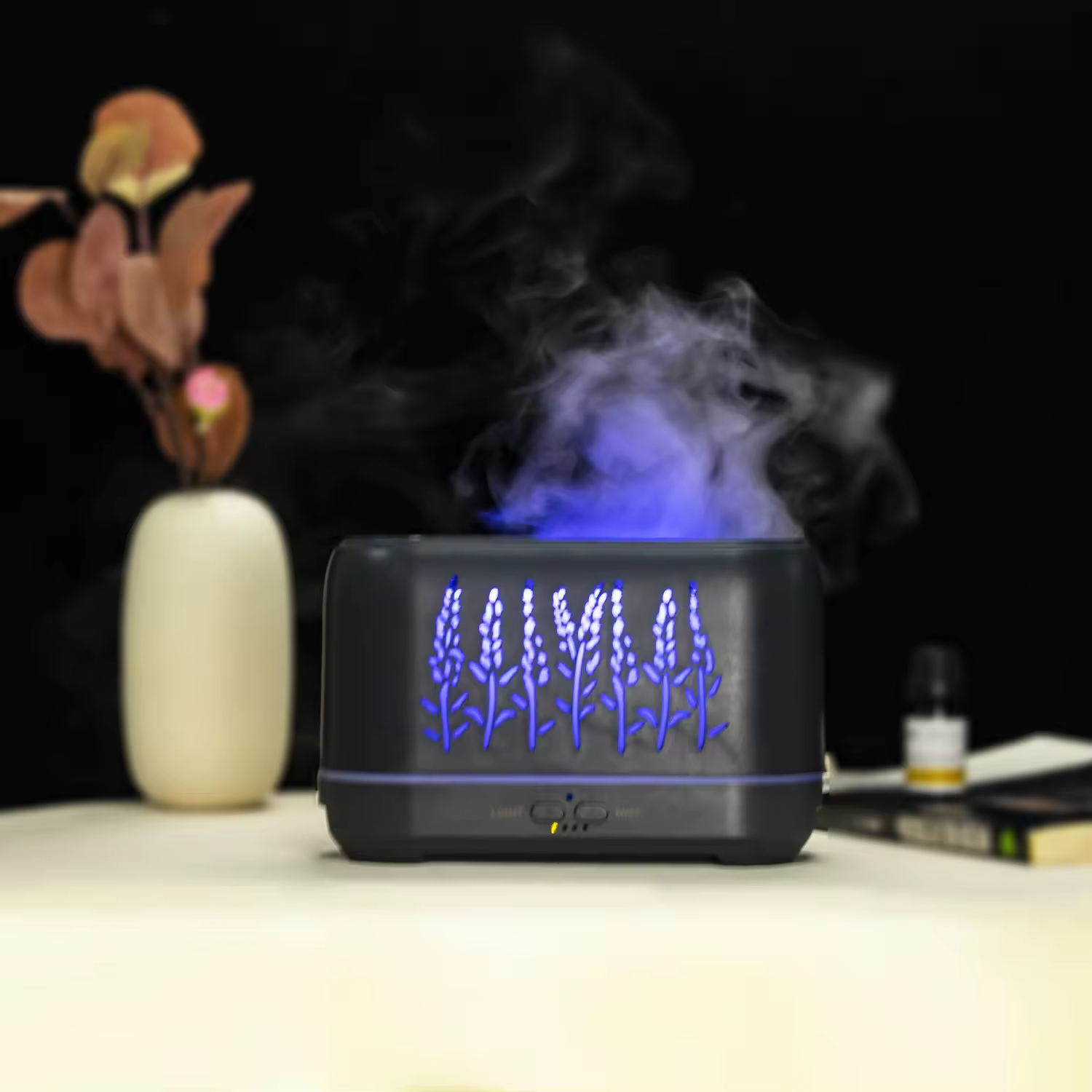 Aromatherapie-Diffuser im Holzdekor mit Flammenoptik 3