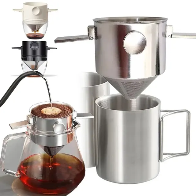 Faltbarer Pour-Over-Kaffeefilter mit Doppelnetz 2