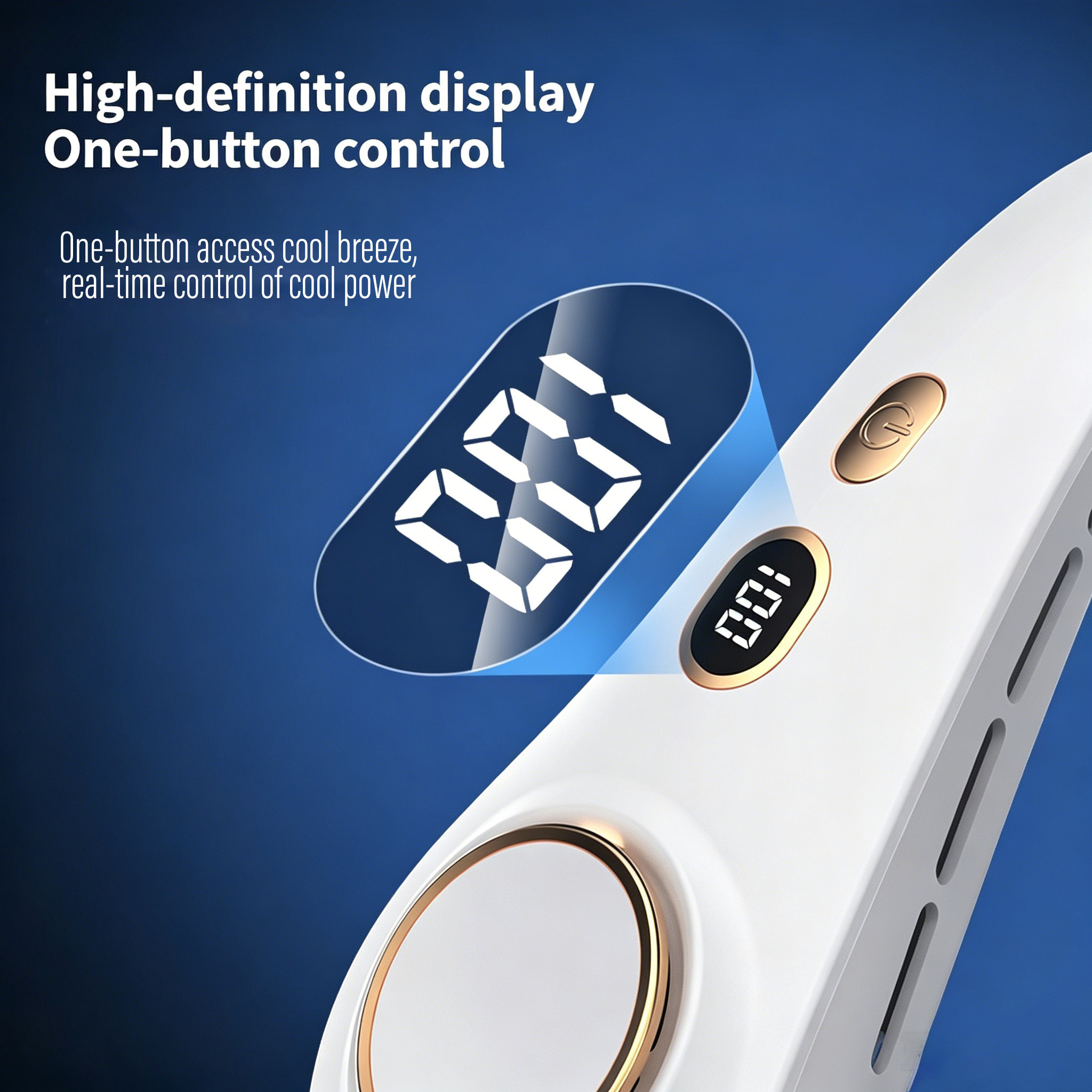 Faltbarer Bladeless-Nackenventilator mit LED-Display 3