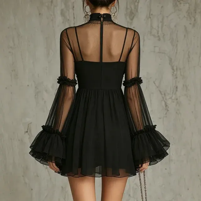 Mini-Kleid mit Stehkragen 2