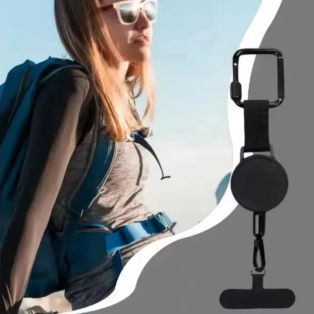 Einziehbarer Anti-Diebstahl-Handyhalter mit Karabiner 2