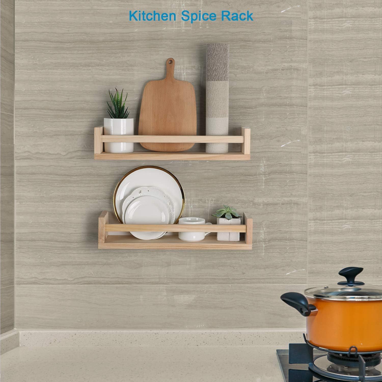 Schwebendes Wand-Zeitschriftenregal aus Holz 4