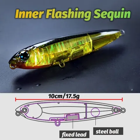 Schwimmender Topwater-Bleistiftköder 10 cm