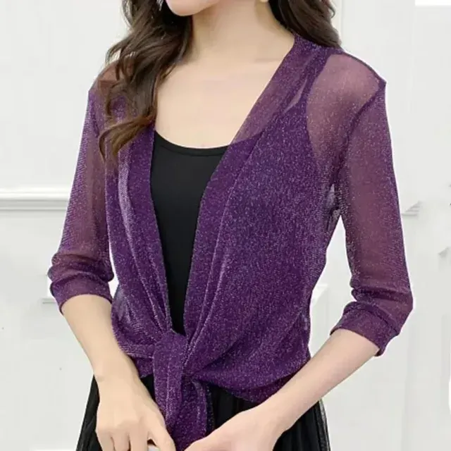 Transparente Schnür-Strickjacke 3