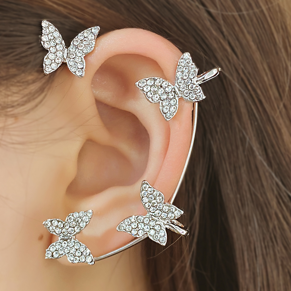 Ohrklemme ohne Piercing mit Zirkonia Schmetterling 4